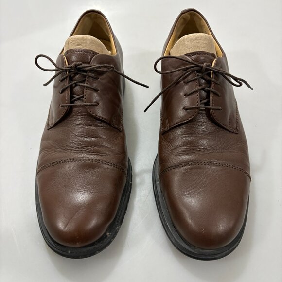 Joseph & Feiss 10 M Brown Leather Oxfords Shoes Cap Toe Made in Italy main image 6